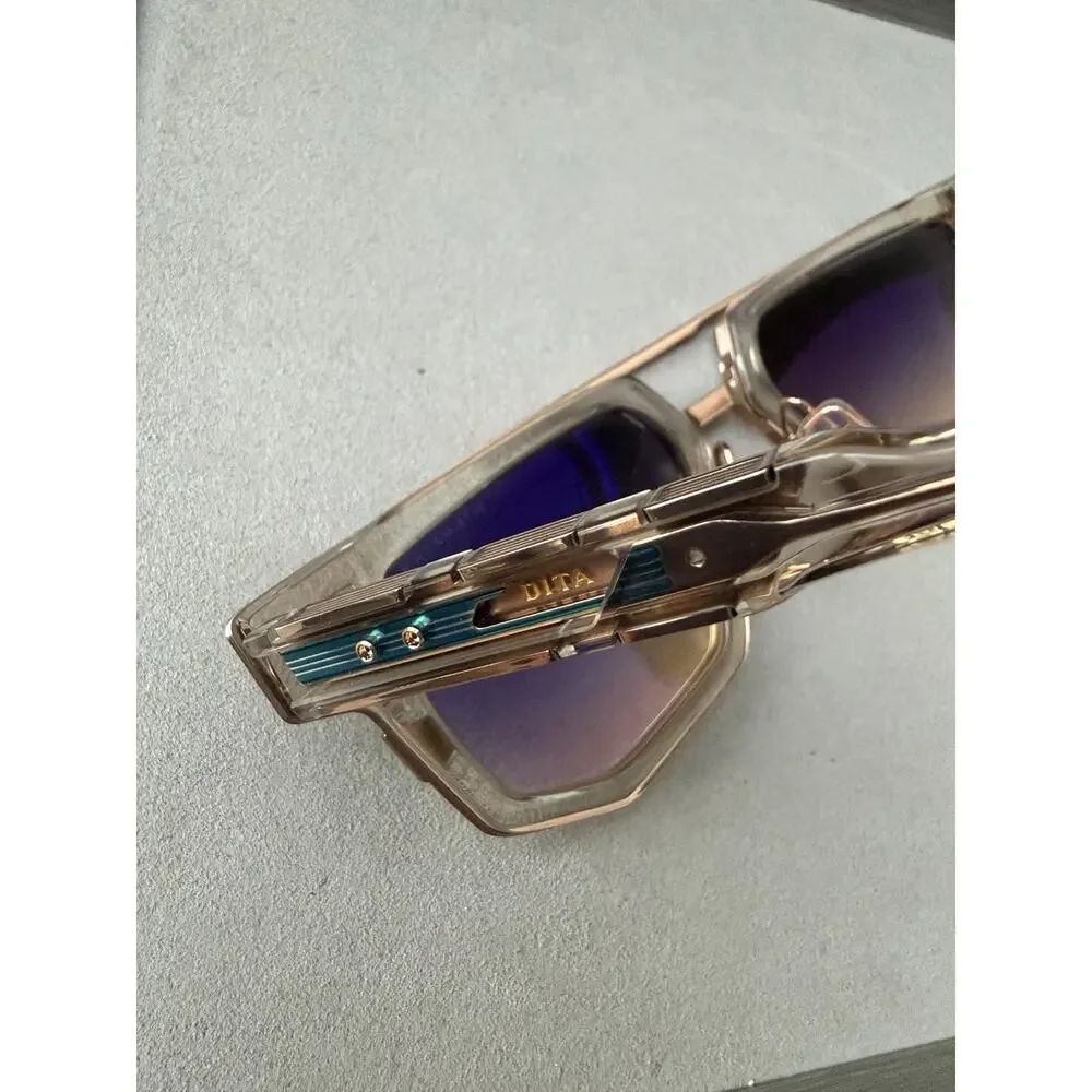 DITA MACH NINE DTS 478 02 Khaki Crystal Rose Gold Grey Sunglasses AUTHENTIC